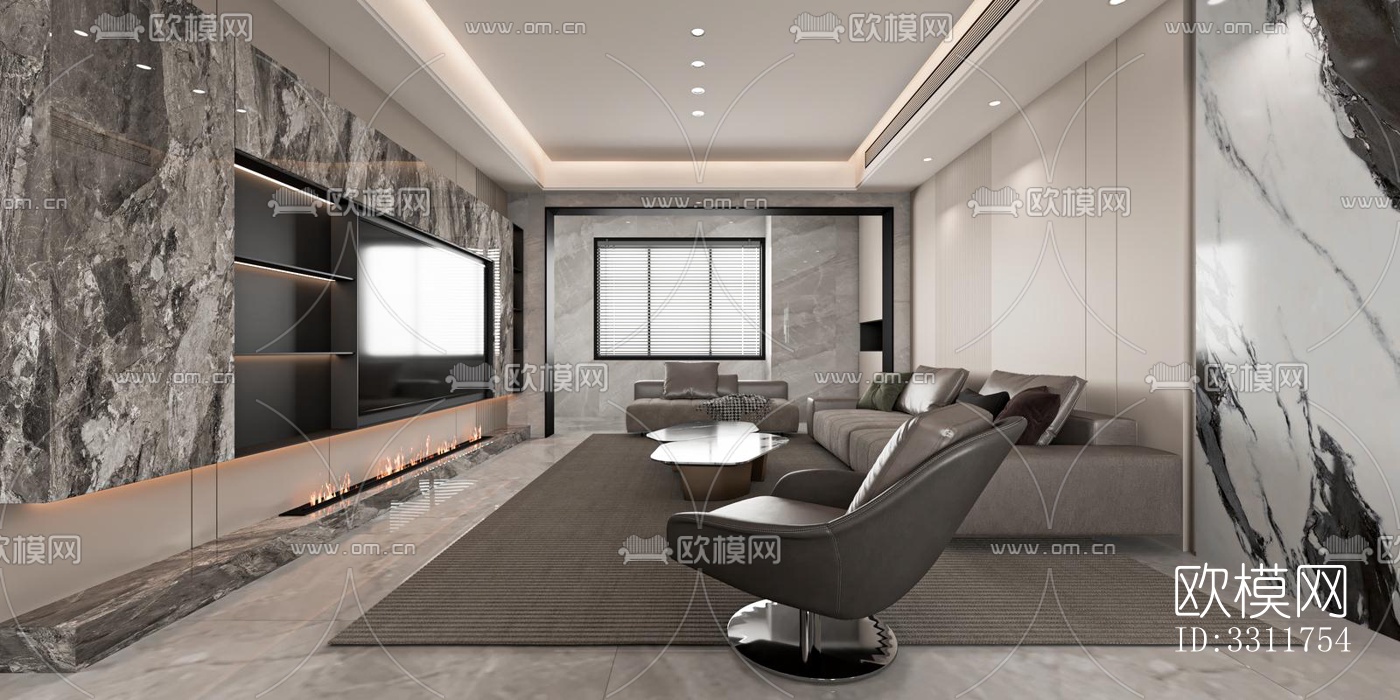 现代客餐厅效果图下载（渲染图10）