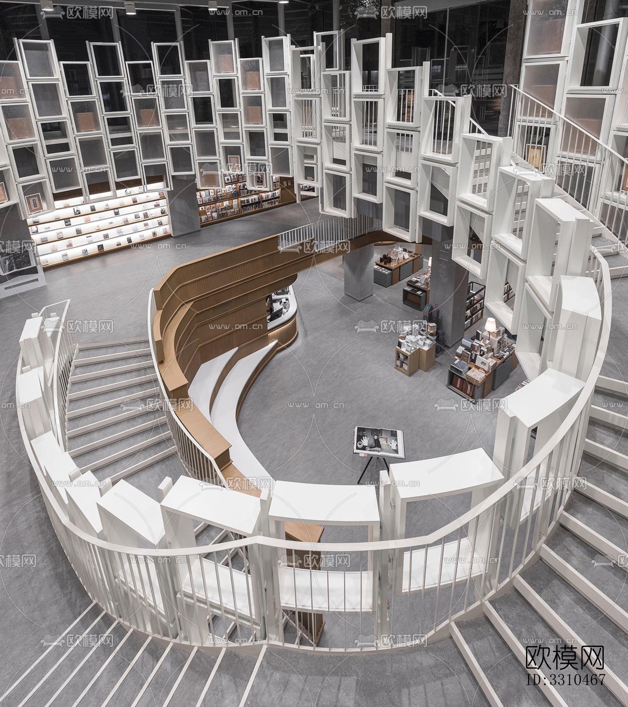 现代图书馆效果图下载（渲染图2）