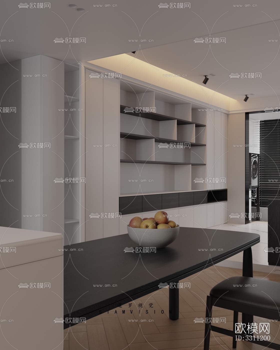 现代客餐厅效果图下载（渲染图14）