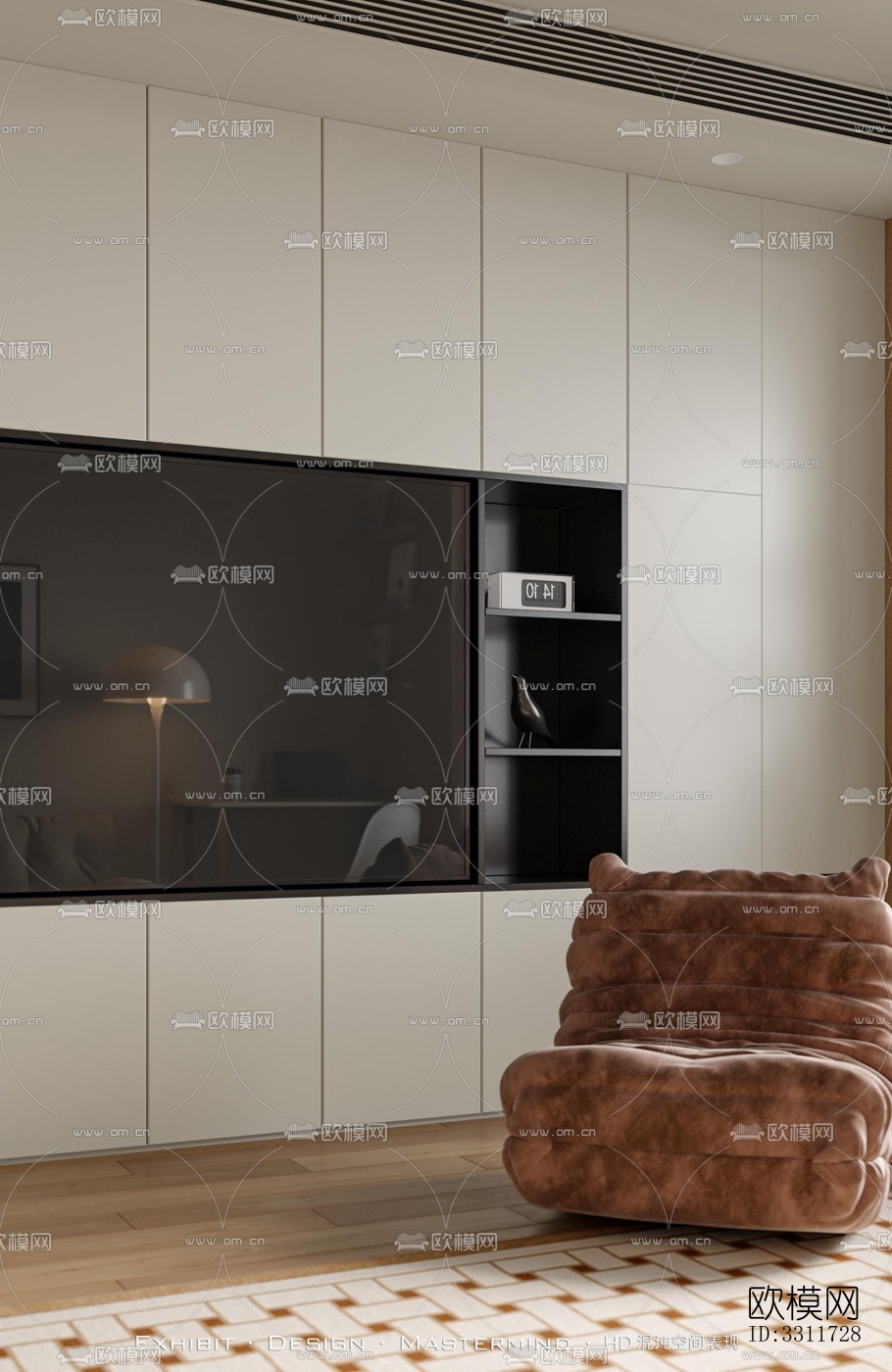 现代客餐厅效果图下载（渲染图1）