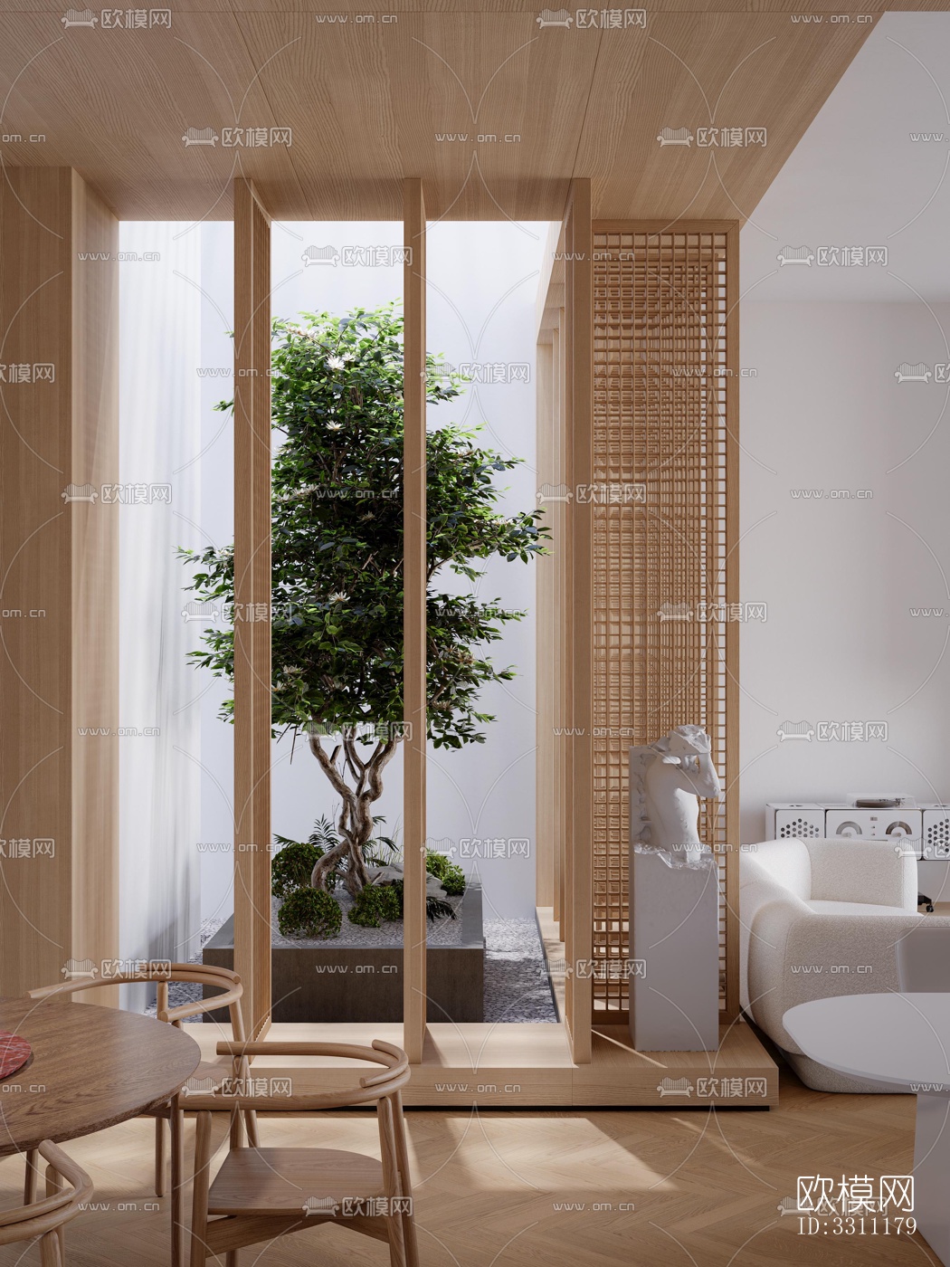 现代客餐厅效果图下载（渲染图2）