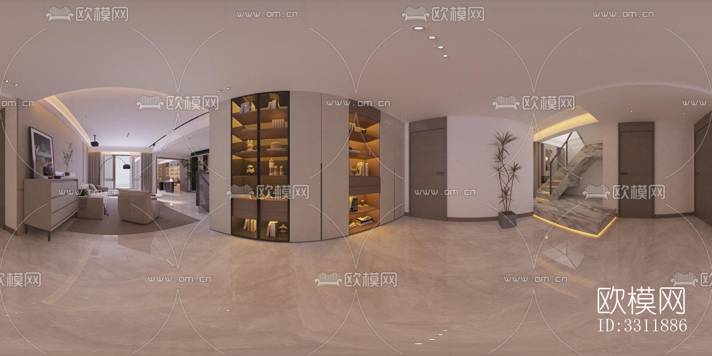 现代客餐厅效果图下载（渲染图8）