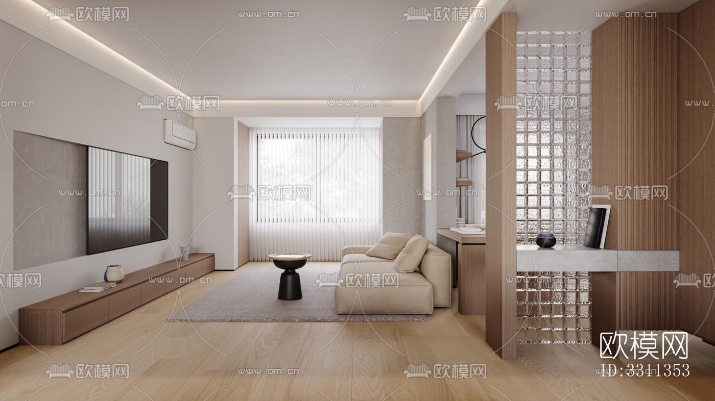 现代客餐厅效果图下载（渲染图5）