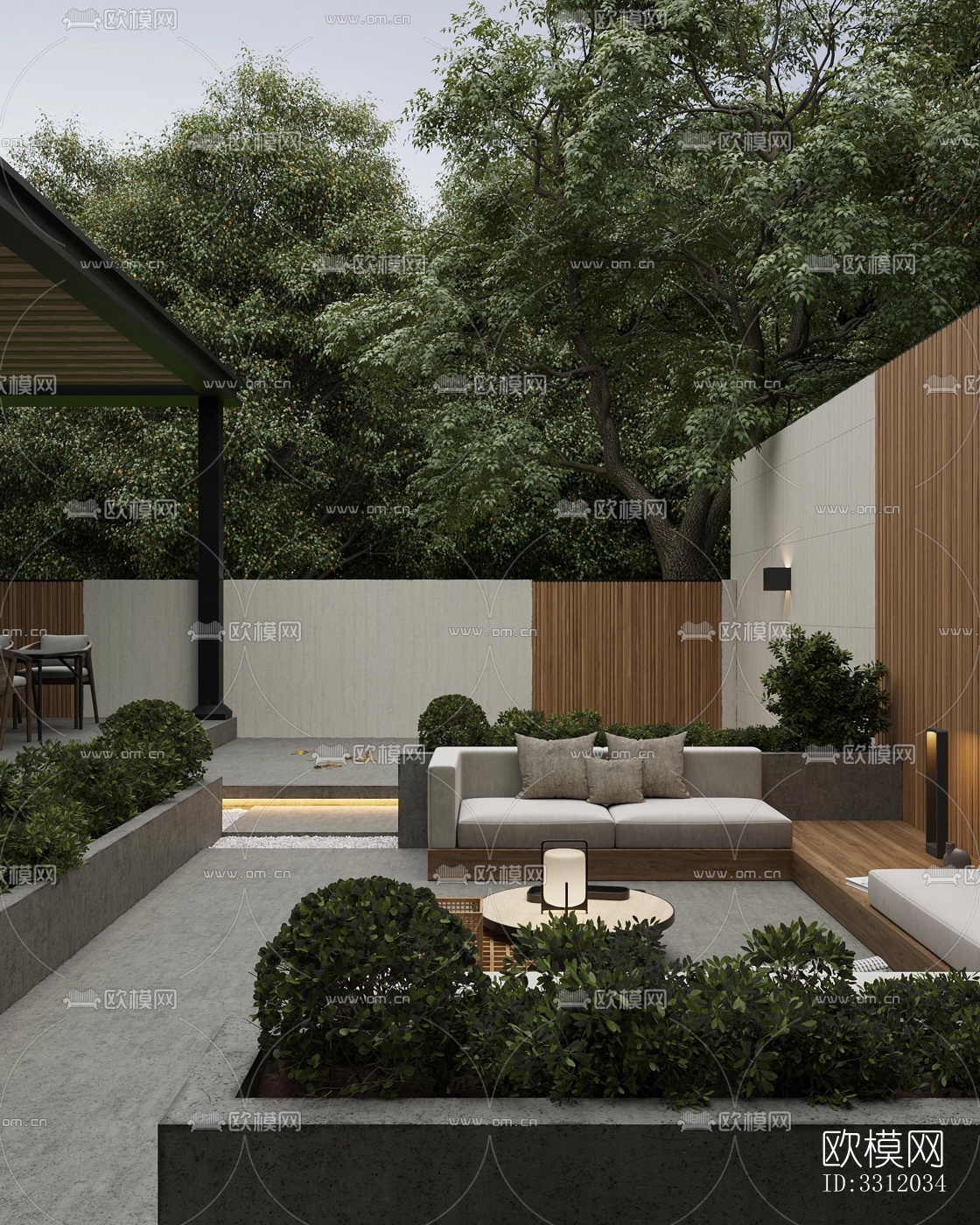 现代阳台花园效果图下载（渲染图6）