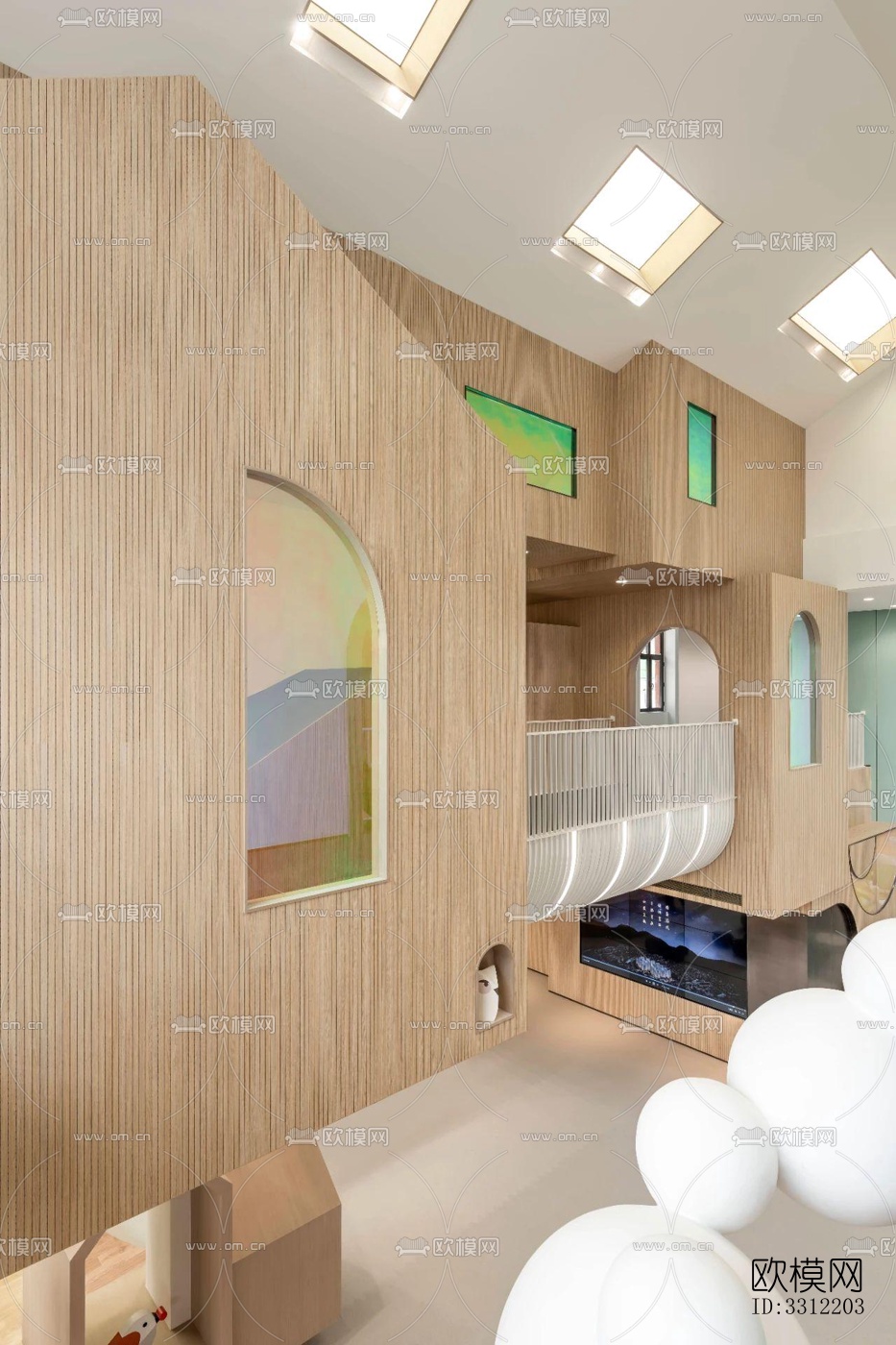 现代幼儿园效果图下载（渲染图6）