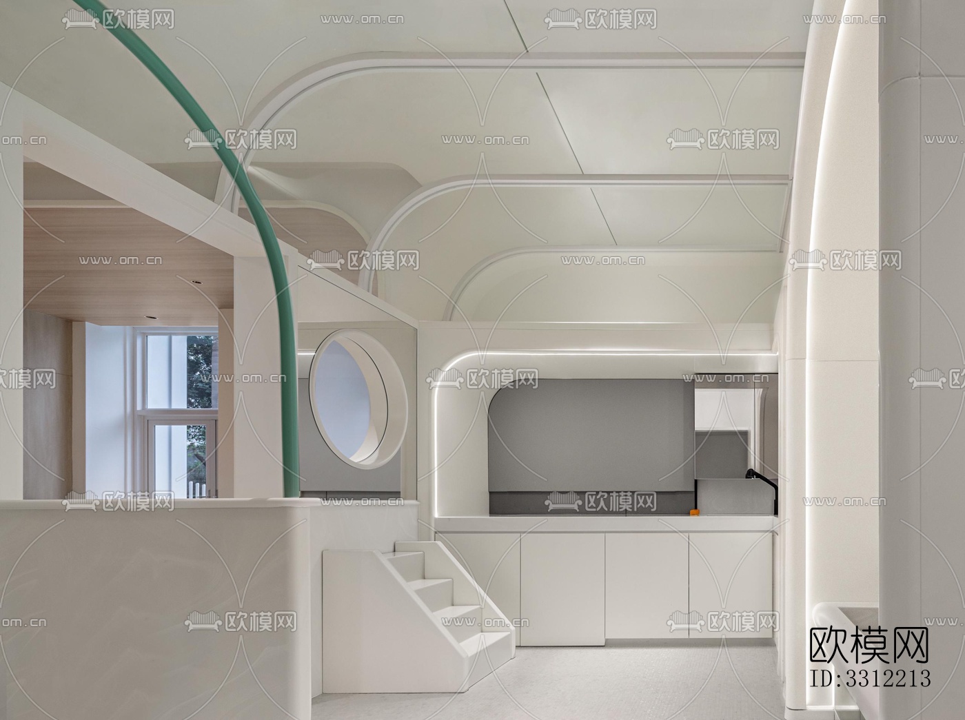 现代幼儿园效果图下载（渲染图2）