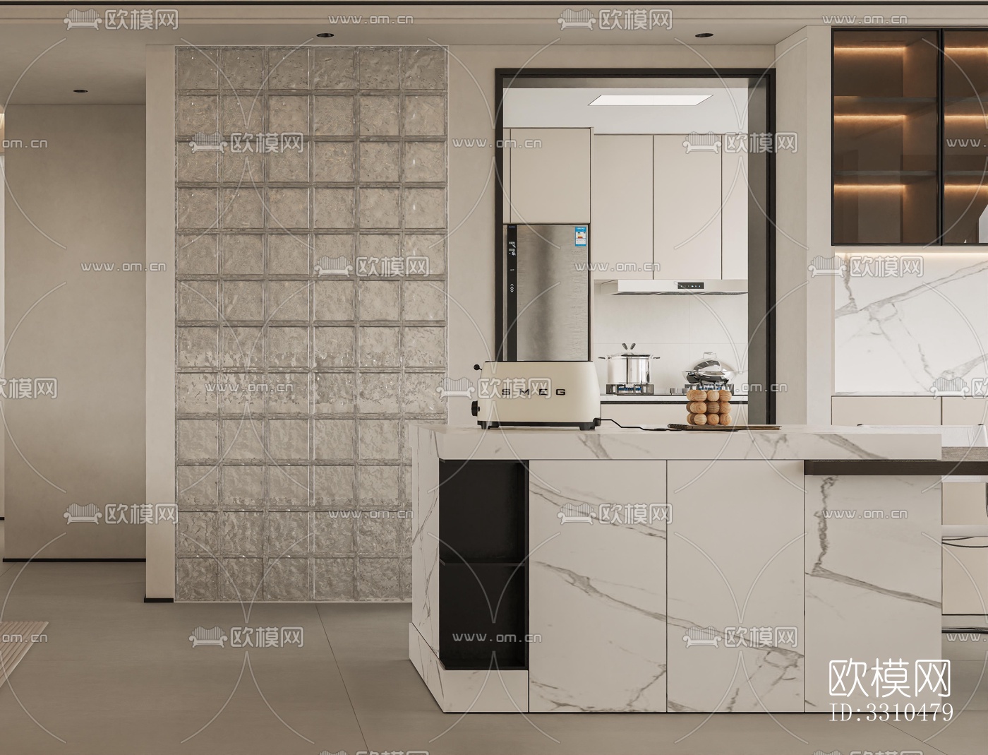 现代办公区效果图下载（渲染图1）