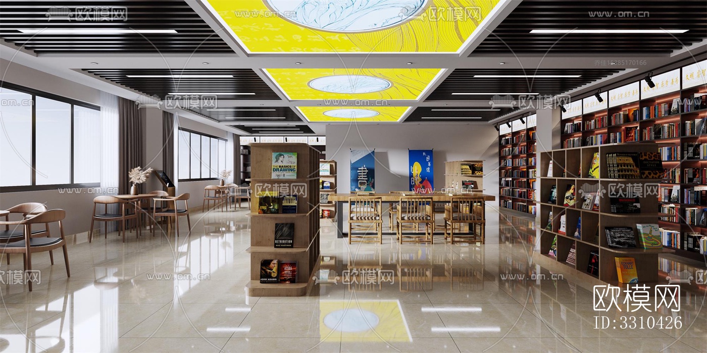 现代图书馆效果图下载（渲染图1）