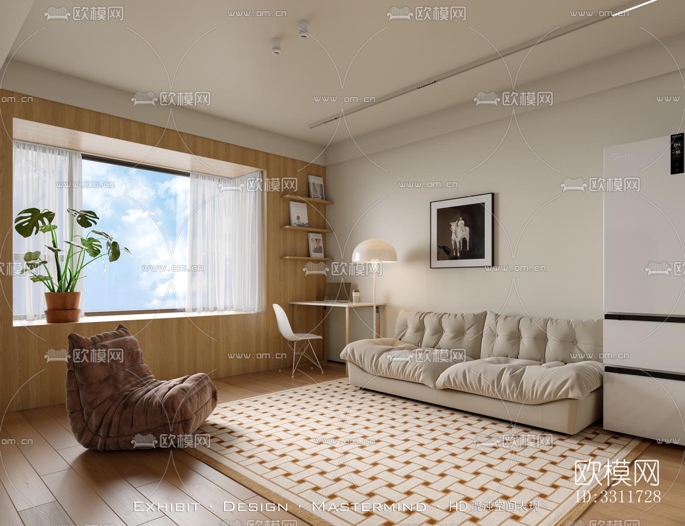 现代客餐厅效果图下载（渲染图5）