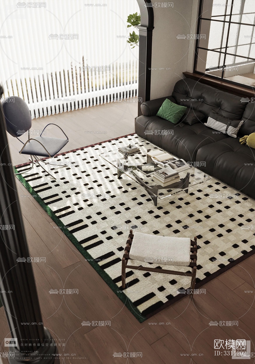 现代客餐厅效果图下载（渲染图4）