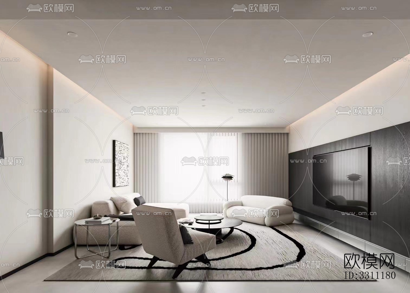 现代客餐厅效果图下载（渲染图3）