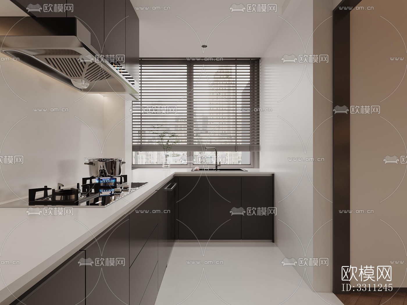 现代客餐厅效果图下载（渲染图8）