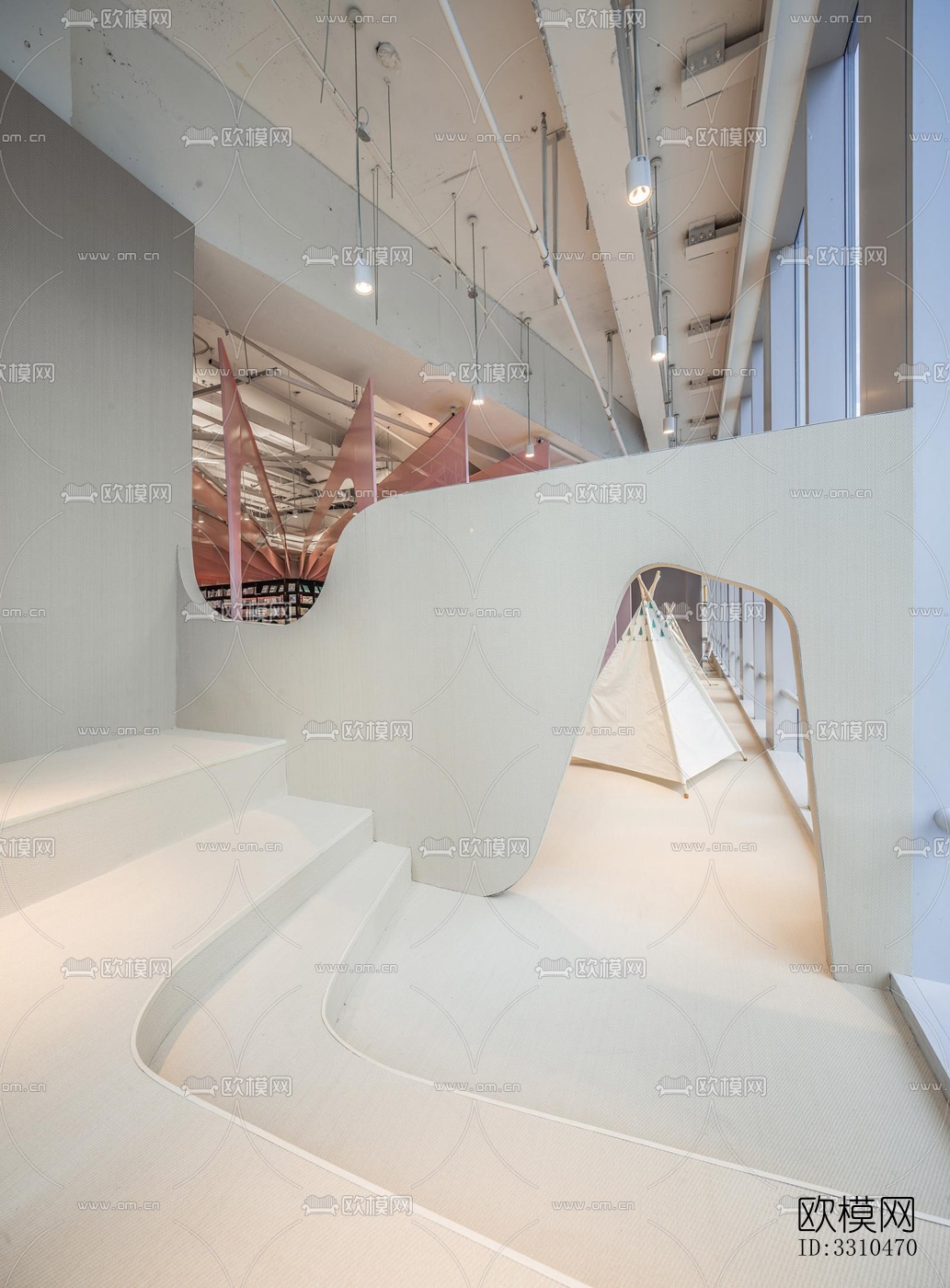 现代图书馆效果图下载（渲染图6）