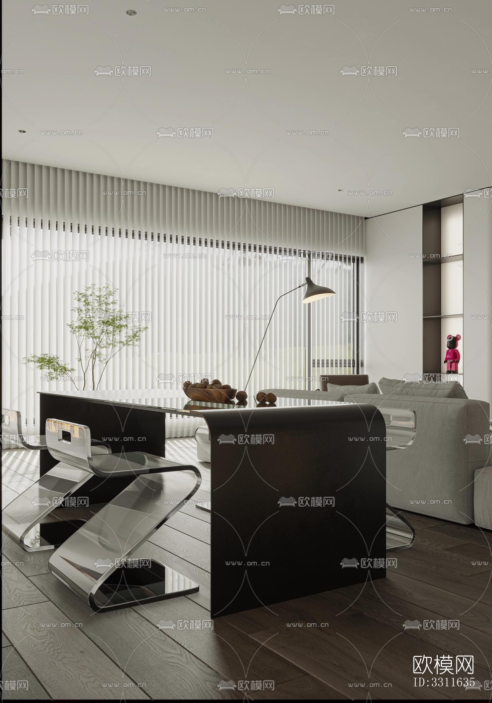 现代客餐厅效果图下载（渲染图6）