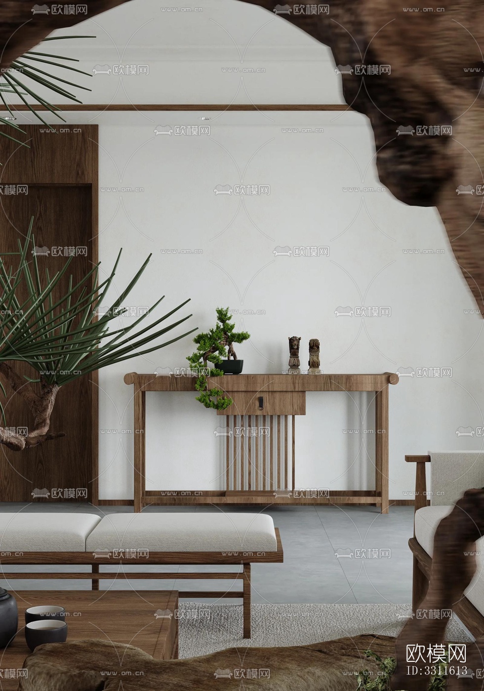 现代客餐厅效果图下载（渲染图4）