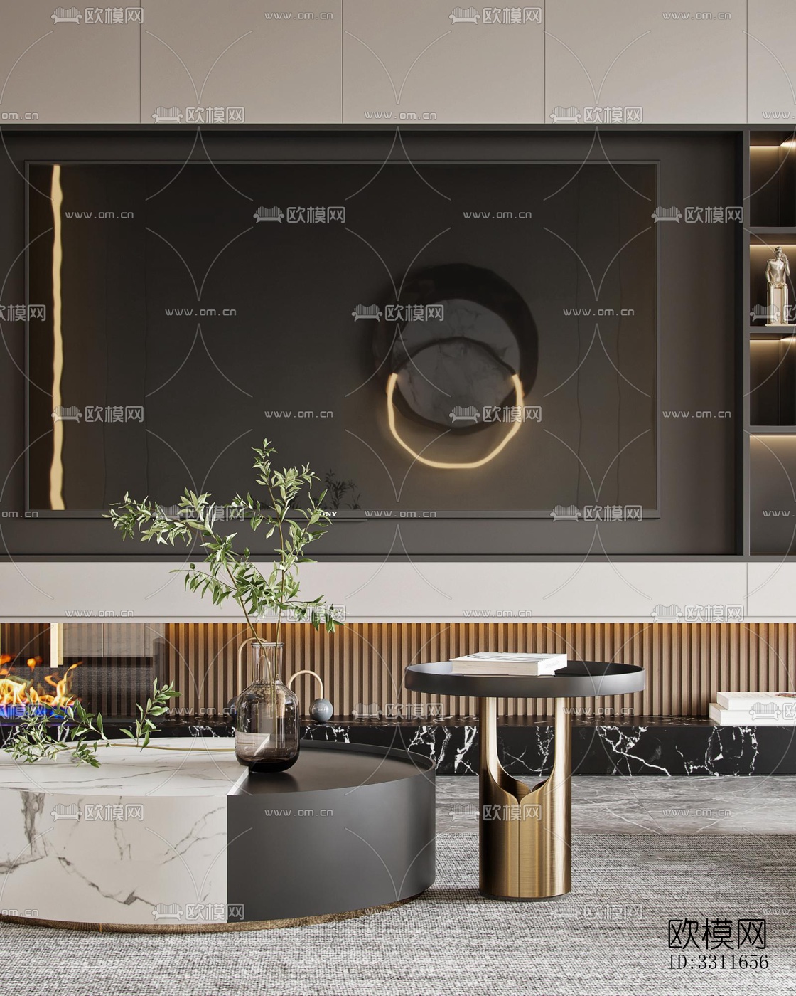 现代客餐厅效果图下载（渲染图2）