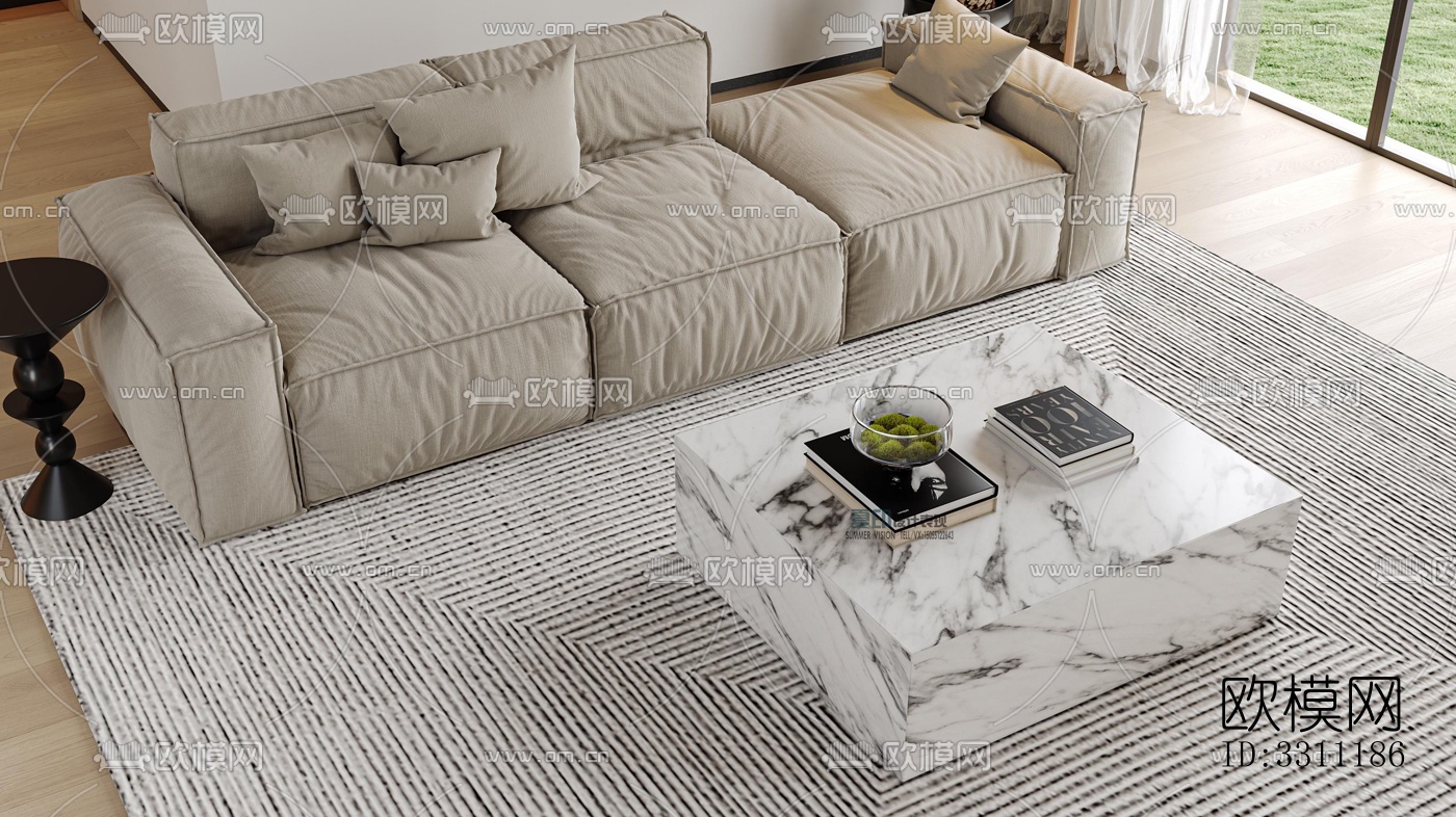 现代客餐厅效果图下载（渲染图4）