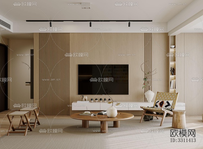 现代客餐厅效果图下载(渲染图3)