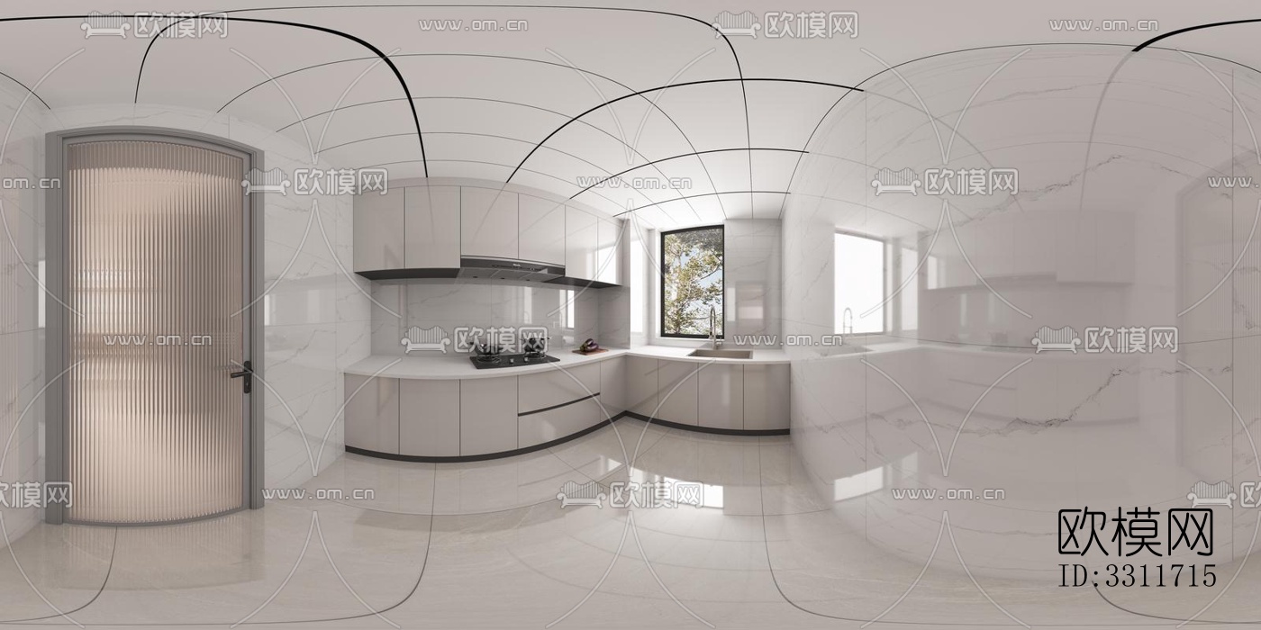 现代客餐厅效果图下载（渲染图3）