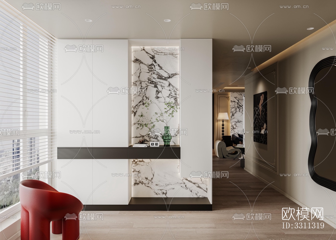 现代客餐厅效果图下载（渲染图7）