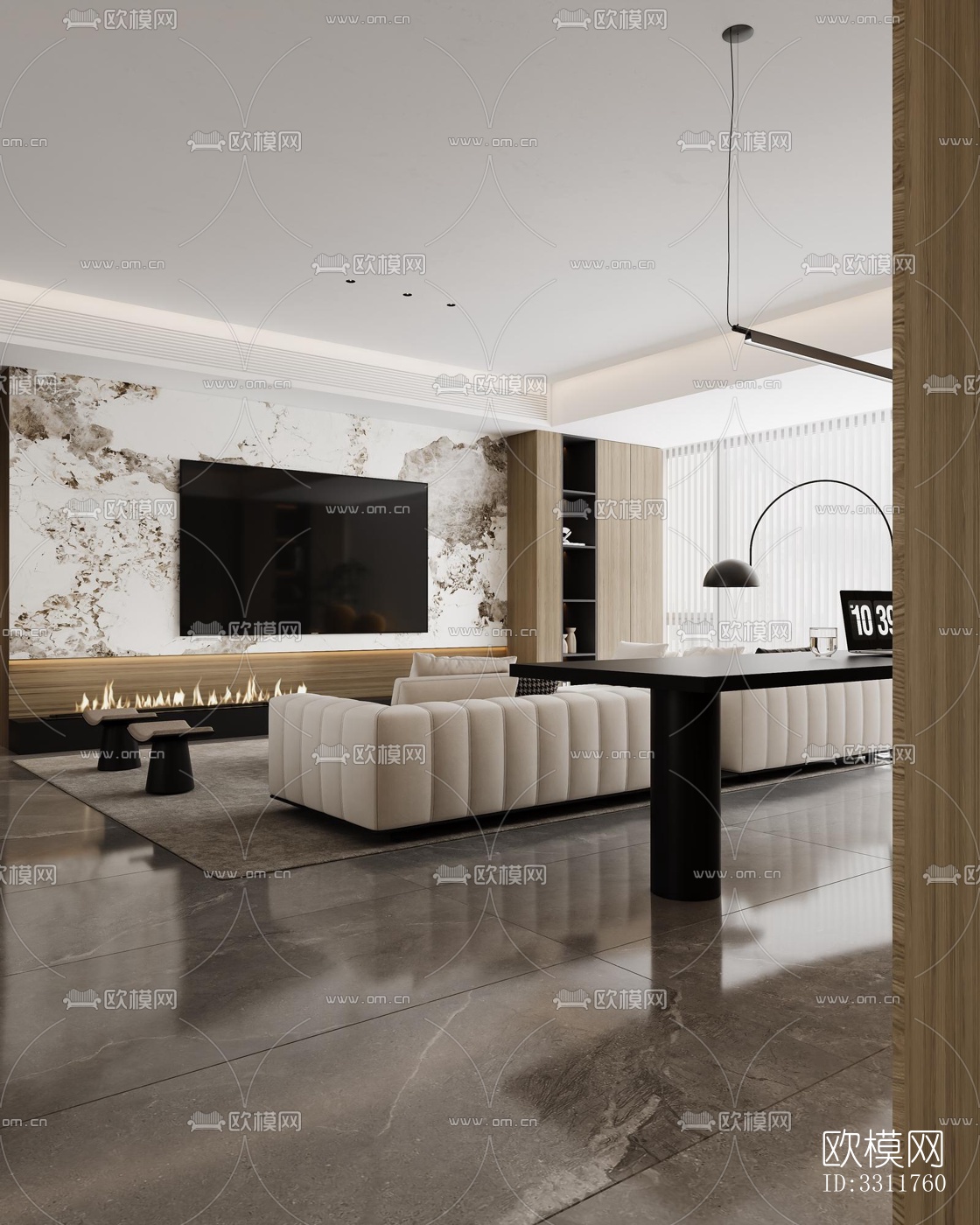 现代客餐厅效果图下载（渲染图7）