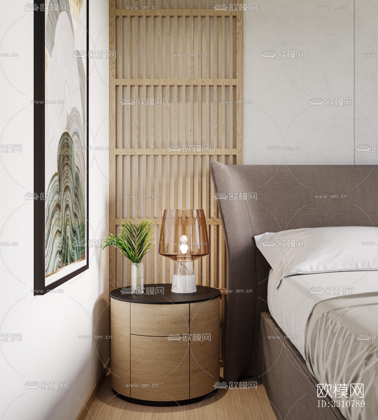 现代卧室效果图下载（渲染图1）