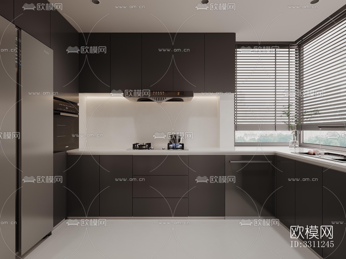 现代客餐厅效果图下载（渲染图7）