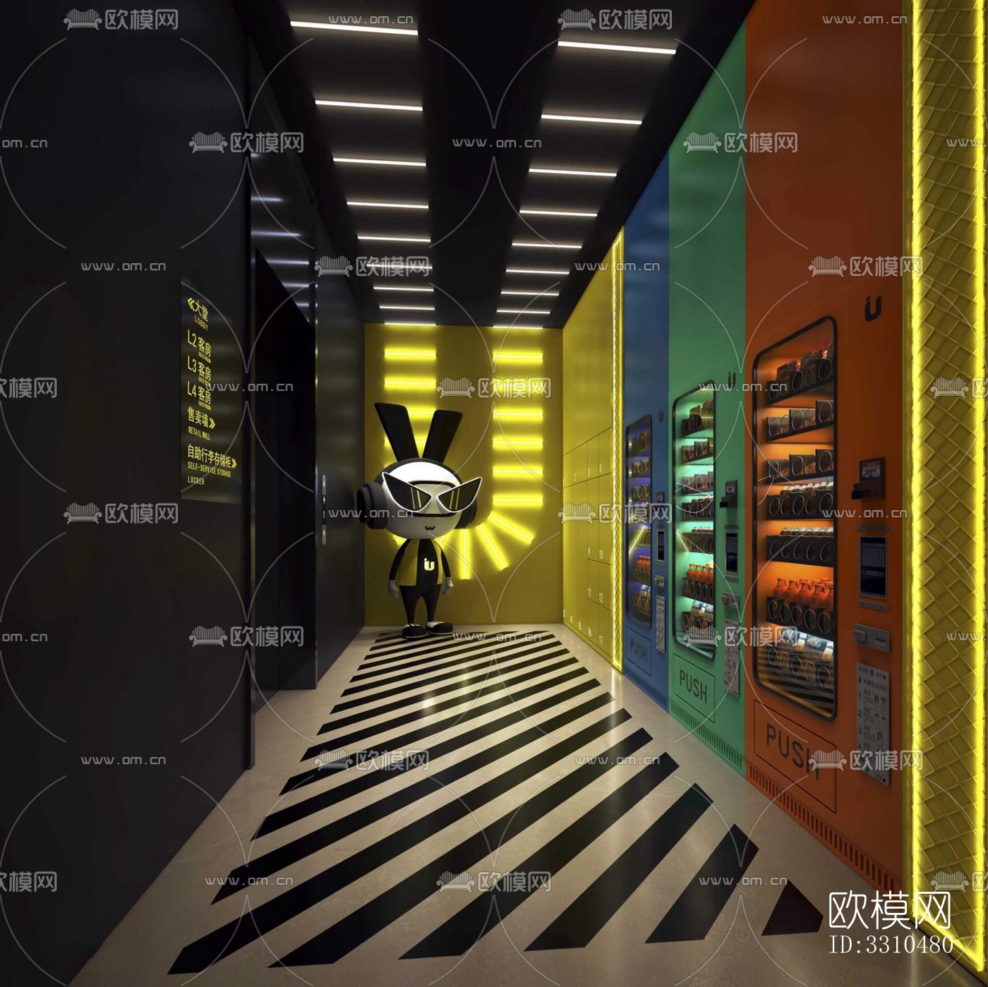 现代酒店民宿效果图下载（渲染图2）