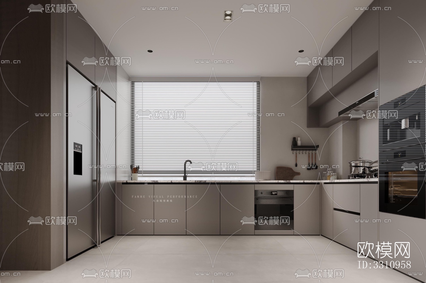 现代客餐厅效果图下载（渲染图14）