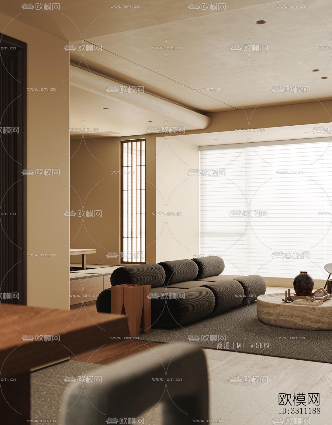 现代客餐厅效果图下载（渲染图6）