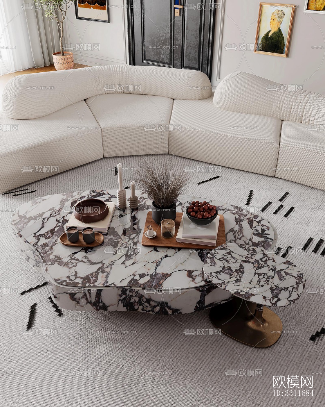 现代客餐厅效果图下载（渲染图8）