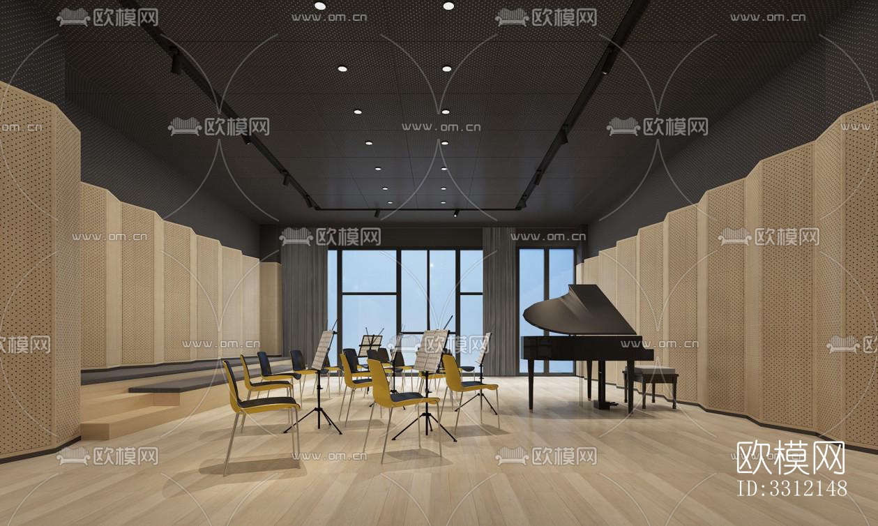 现代学校效果图下载（渲染图3）