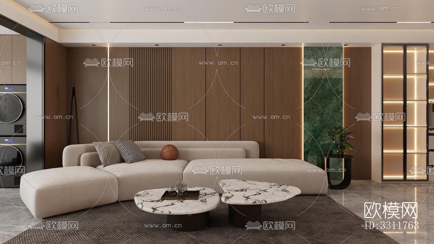 现代客餐厅效果图下载（渲染图4）