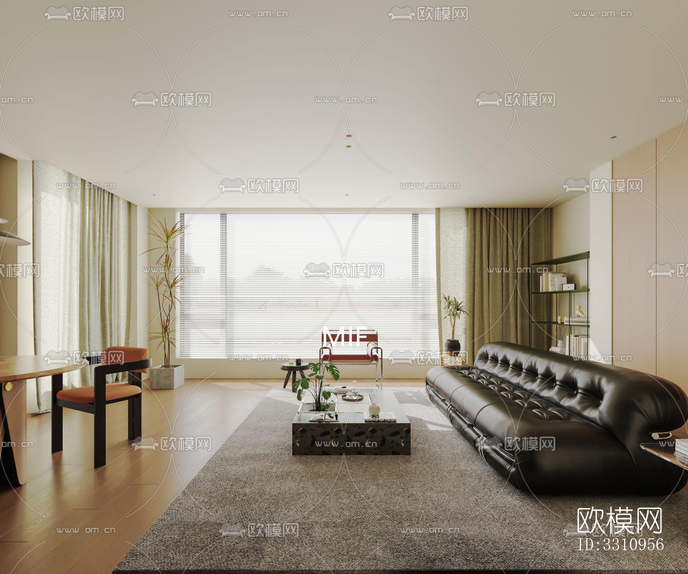 现代客餐厅效果图下载（渲染图4）