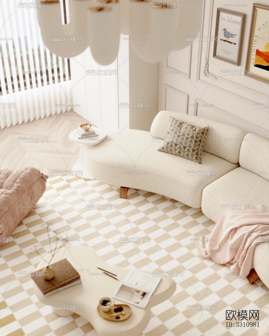 现代客餐厅效果图下载（渲染图3）