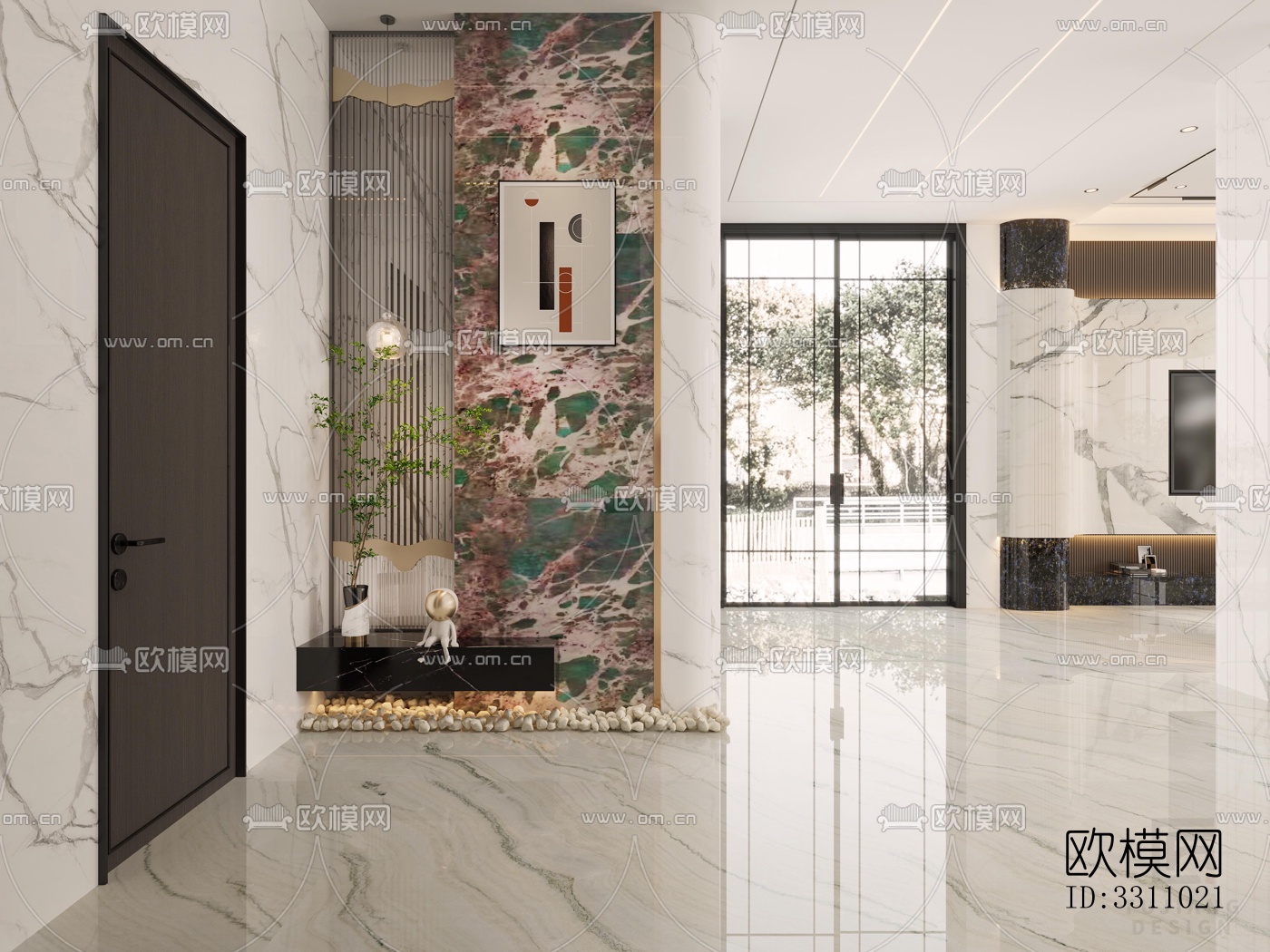 现代客餐厅效果图下载（渲染图4）