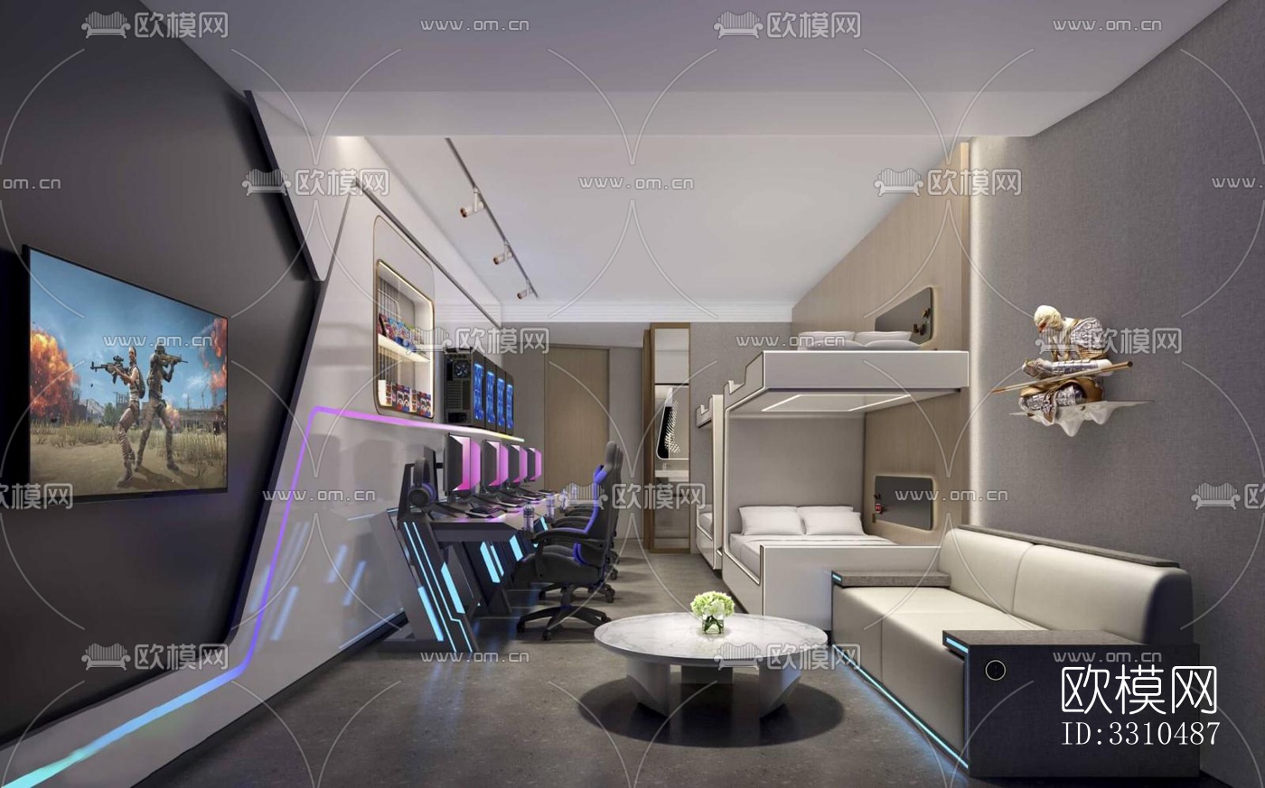 现代酒店民宿效果图下载（渲染图3）