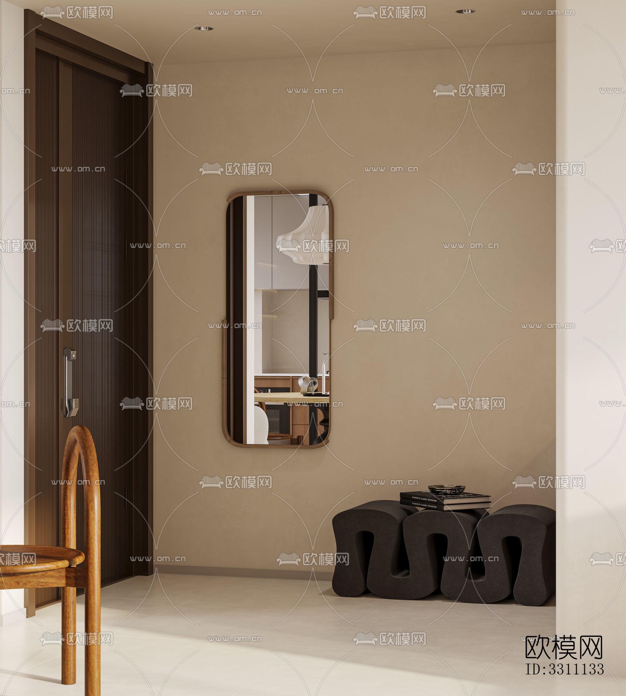 现代客餐厅效果图下载（渲染图1）