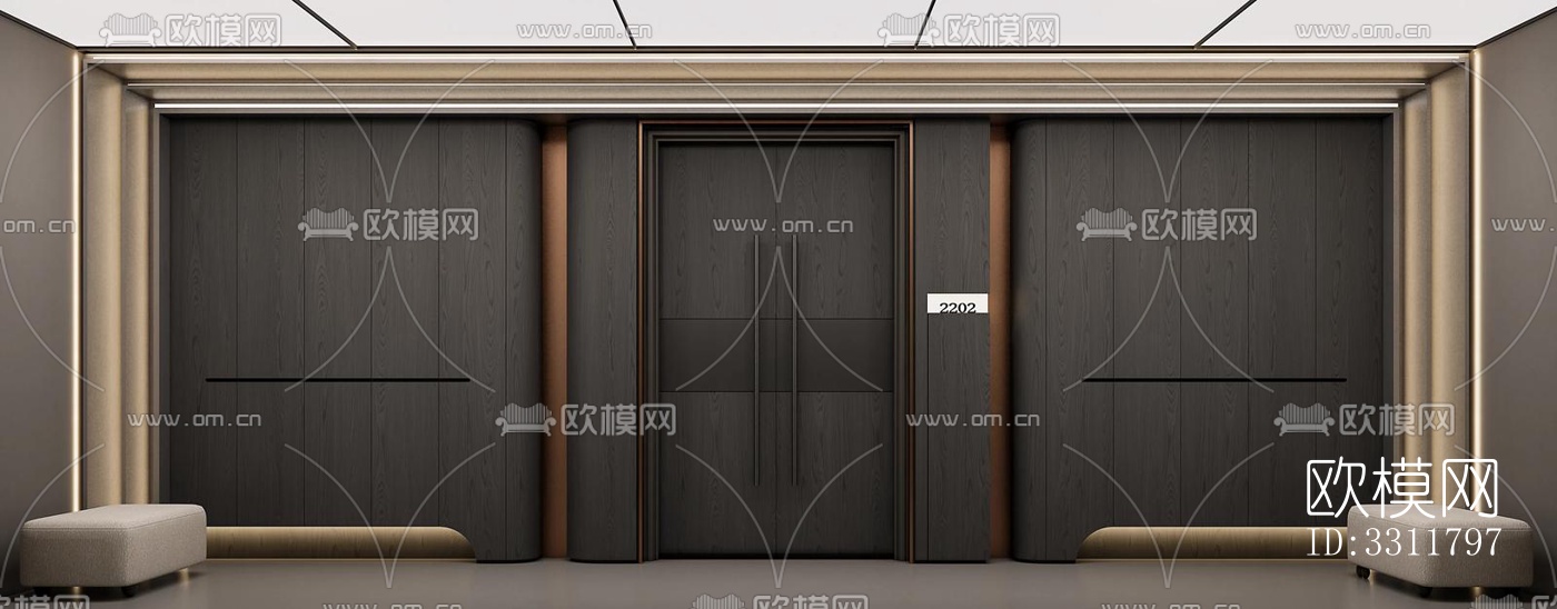 现代客餐厅效果图下载（渲染图1）