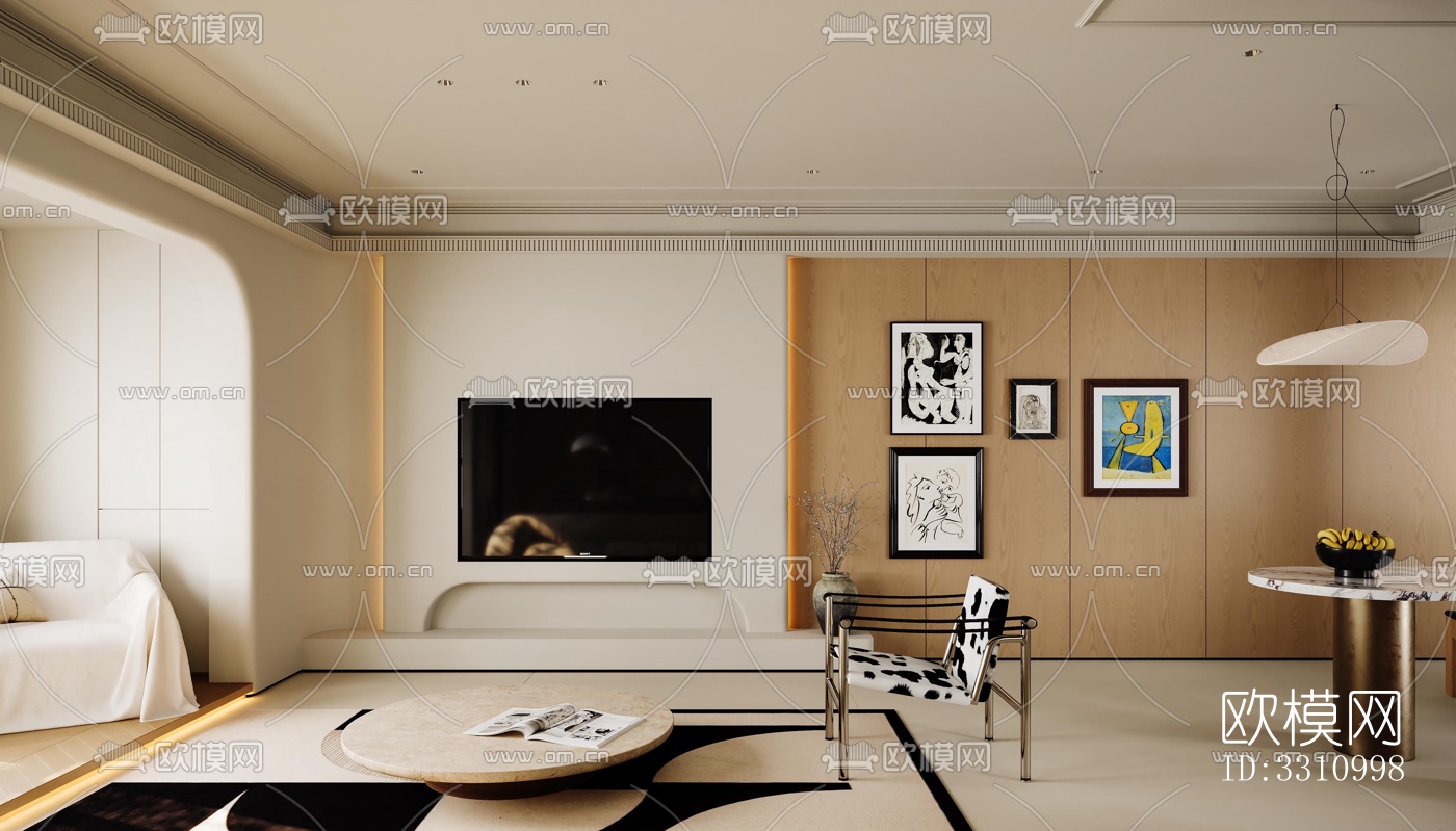 现代客餐厅效果图下载（渲染图12）