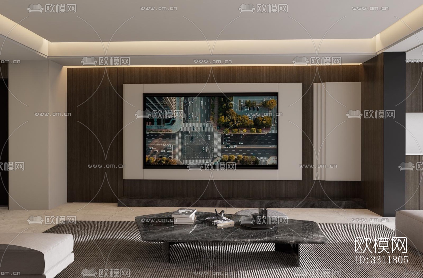 现代客餐厅效果图下载（渲染图4）