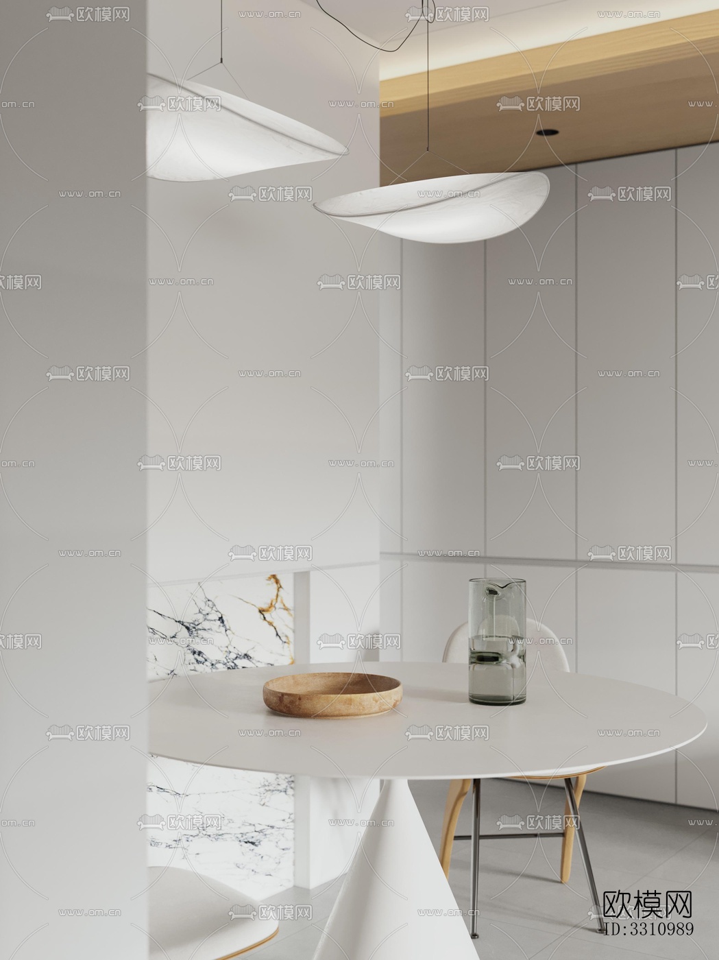 现代客餐厅效果图下载（渲染图1）