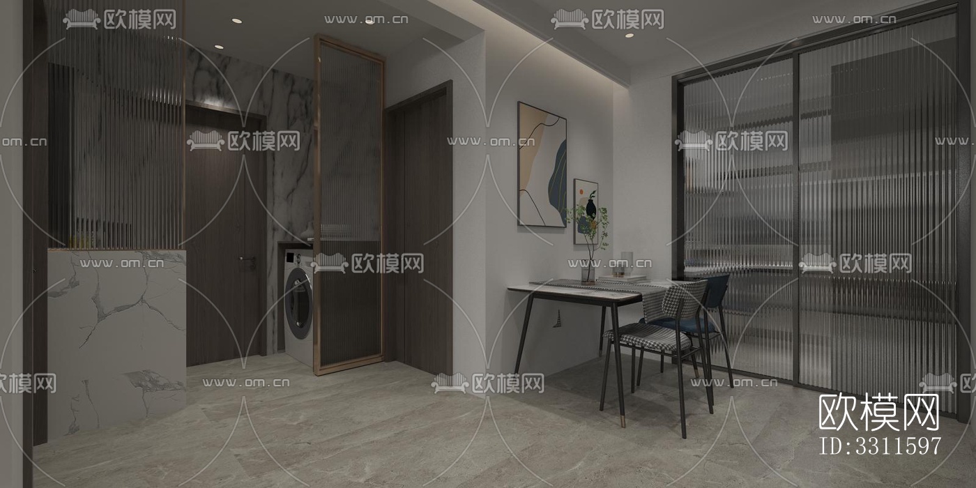 现代客餐厅效果图下载（渲染图6）