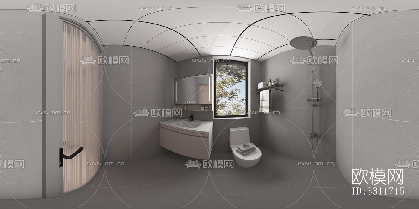 现代客餐厅效果图下载（渲染图4）
