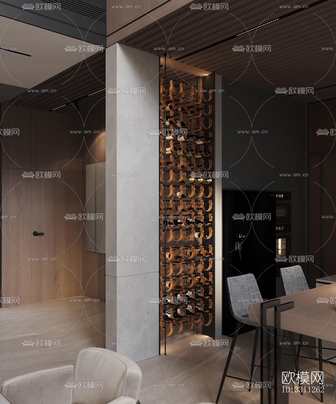 现代客餐厅效果图下载（渲染图13）