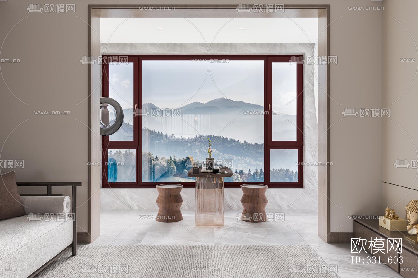 现代客餐厅效果图下载（渲染图4）