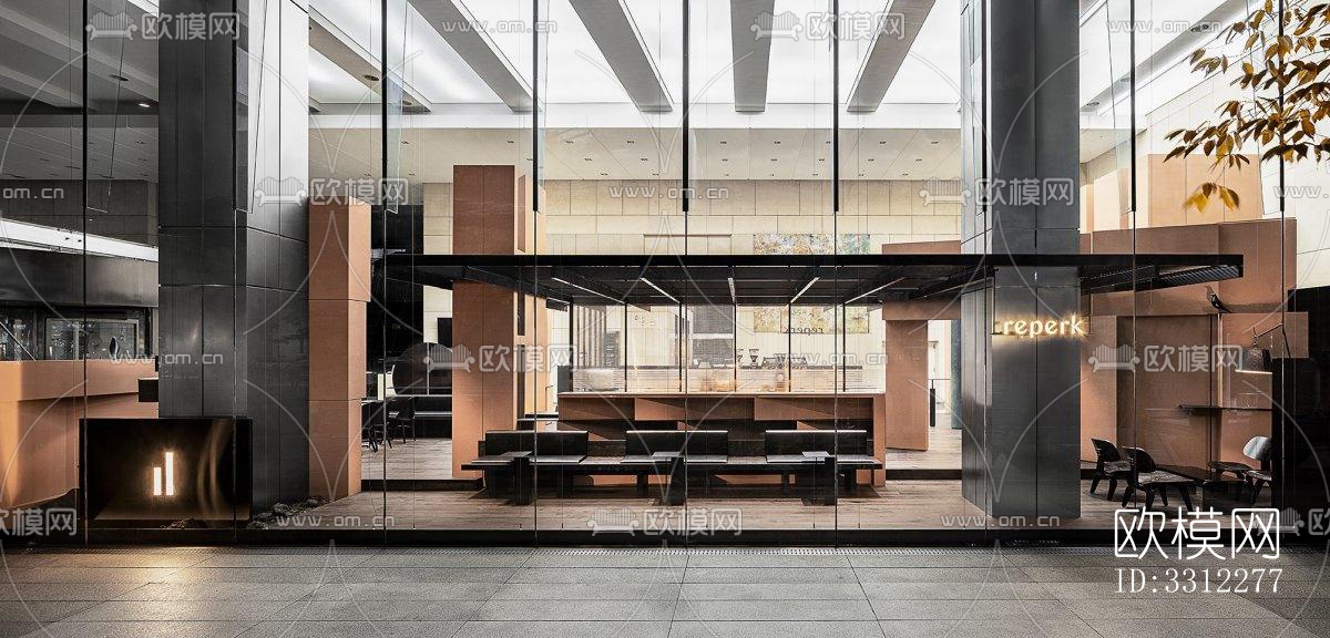 现代咖啡奶茶效果图下载（渲染图1）