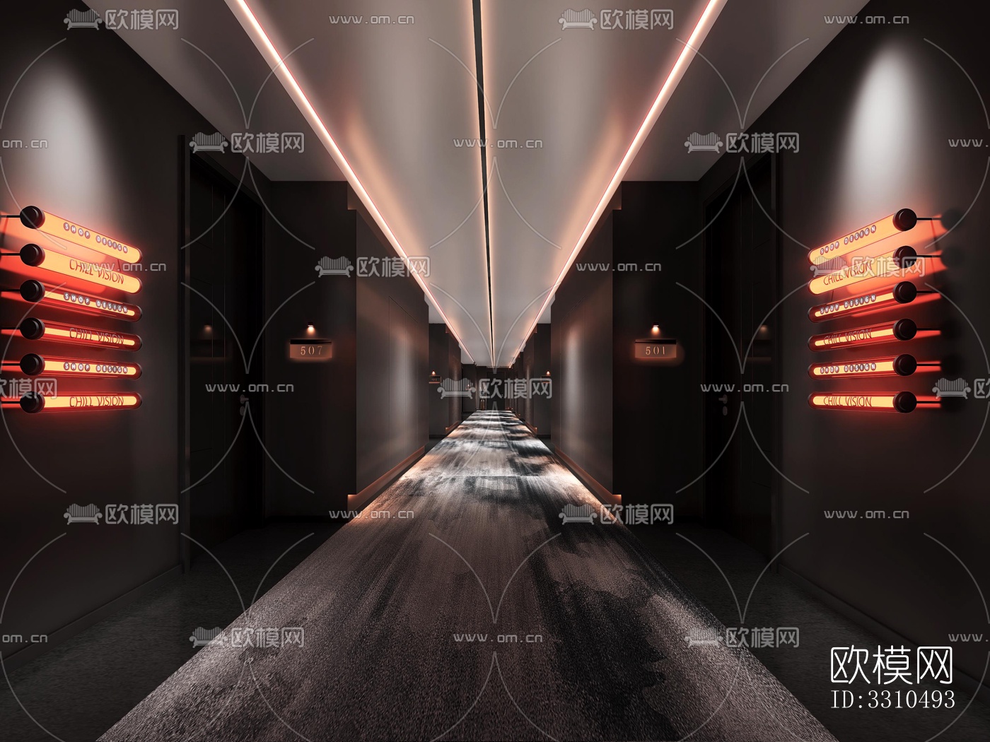 现代酒店民宿效果图下载（渲染图2）