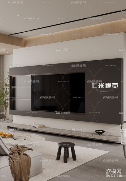 现代客餐厅效果图下载(渲染图5)