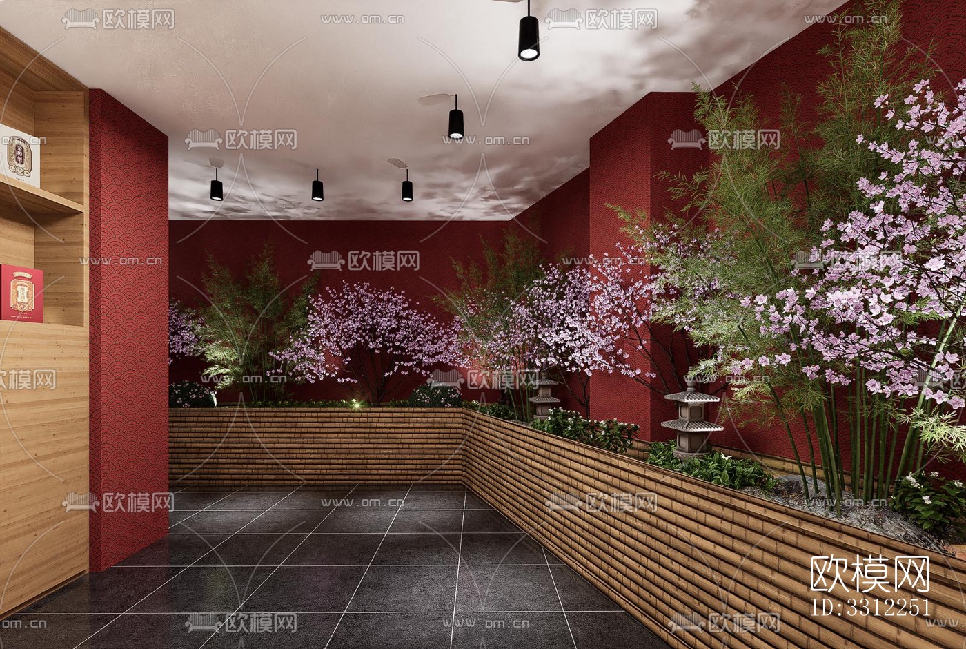 新中式中餐厅效果图下载（渲染图6）